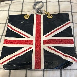 Twiggy London Union Jack Tote Bag, NWT
